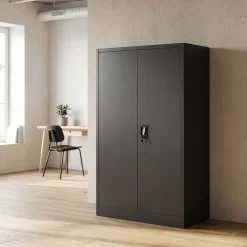 Aktenschrank mit 4 Böden 90 x 140 cm schwarz