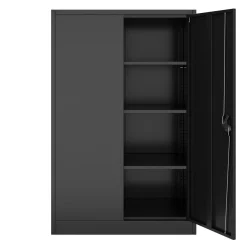 Aktenschrank mit 4 Böden 90 x 140 cm schwarz