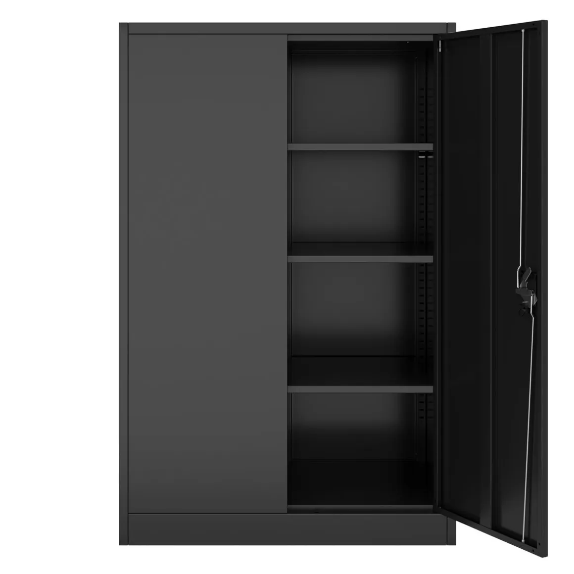 Aktenschrank mit 4 Böden 90 x 140 cm schwarz