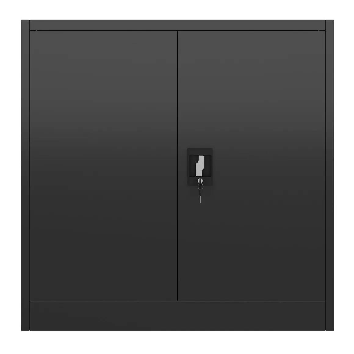 Aktenschrank mit 3 Böden 90 x 90 cm schwarz
