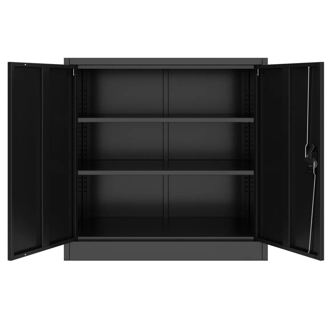 Aktenschrank mit 3 Böden 90 x 90 cm schwarz