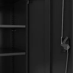 Aktenschrank mit 3 Böden 90 x 90 cm schwarz