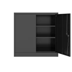 Aktenschrank mit 3 Böden 90 x 90 cm schwarz