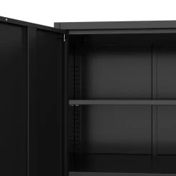 Aktenschrank mit 3 Böden 90 x 90 cm schwarz