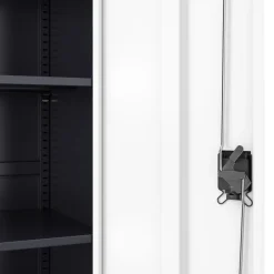 Aktenschrank mit 5 Böden 90 x 180 cm weiss/anthrazit