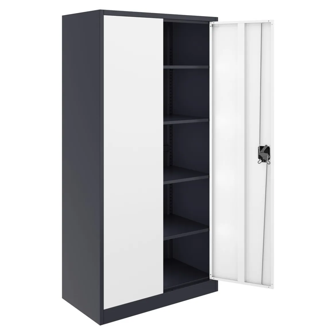 Aktenschrank mit 5 Böden 90 x 180 cm weiss/anthrazit