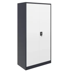Aktenschrank mit 5 Böden 90 x 180 cm weiss/anthrazit