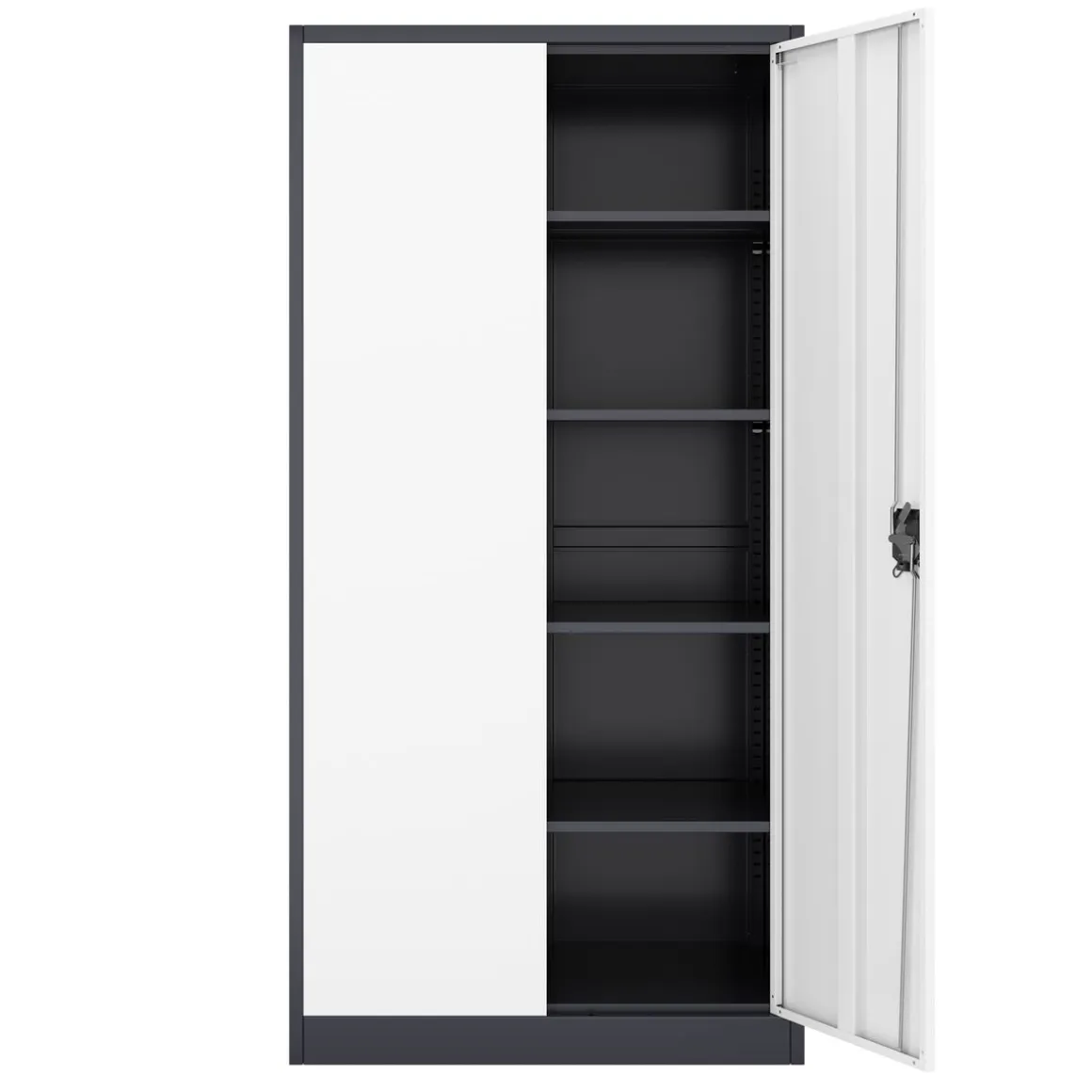 Aktenschrank mit 5 Böden 90 x 180 cm weiss/anthrazit