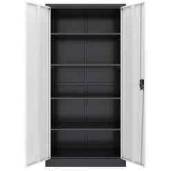 Aktenschrank mit 5 Böden 90 x 180 cm weiss/anthrazit