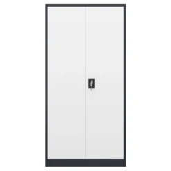 Aktenschrank mit 5 Böden 90 x 180 cm weiss/anthrazit