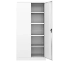 Aktenschrank mit 5 Böden 90 x 180 cm weiss