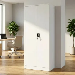 Aktenschrank mit 5 Böden 90 x 180 cm weiss