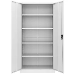 Aktenschrank mit 5 Böden 90 x 180 cm weiss