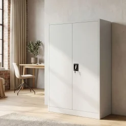 Aktenschrank mit 4 Böden 90 x 140 cm weiss