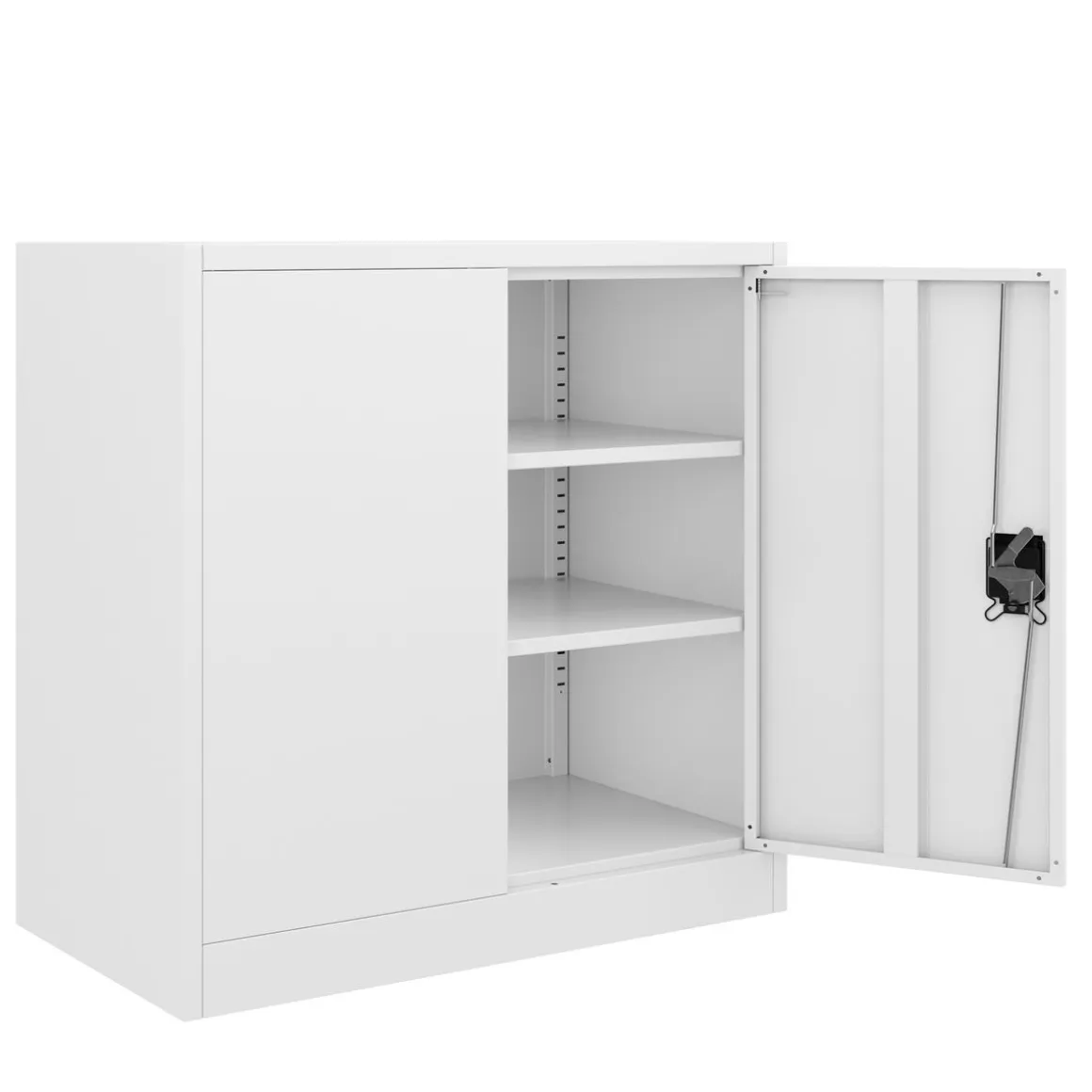 Aktenschrank mit 3 Böden 90 x 90 cm weiss