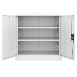 Aktenschrank mit 3 Böden 90 x 90 cm weiss