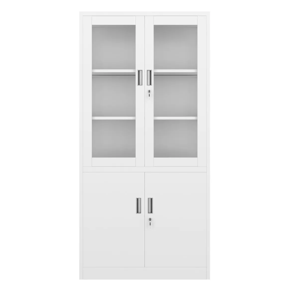 Aktenschrank mit Glastüren 90 x 185 cm weiss