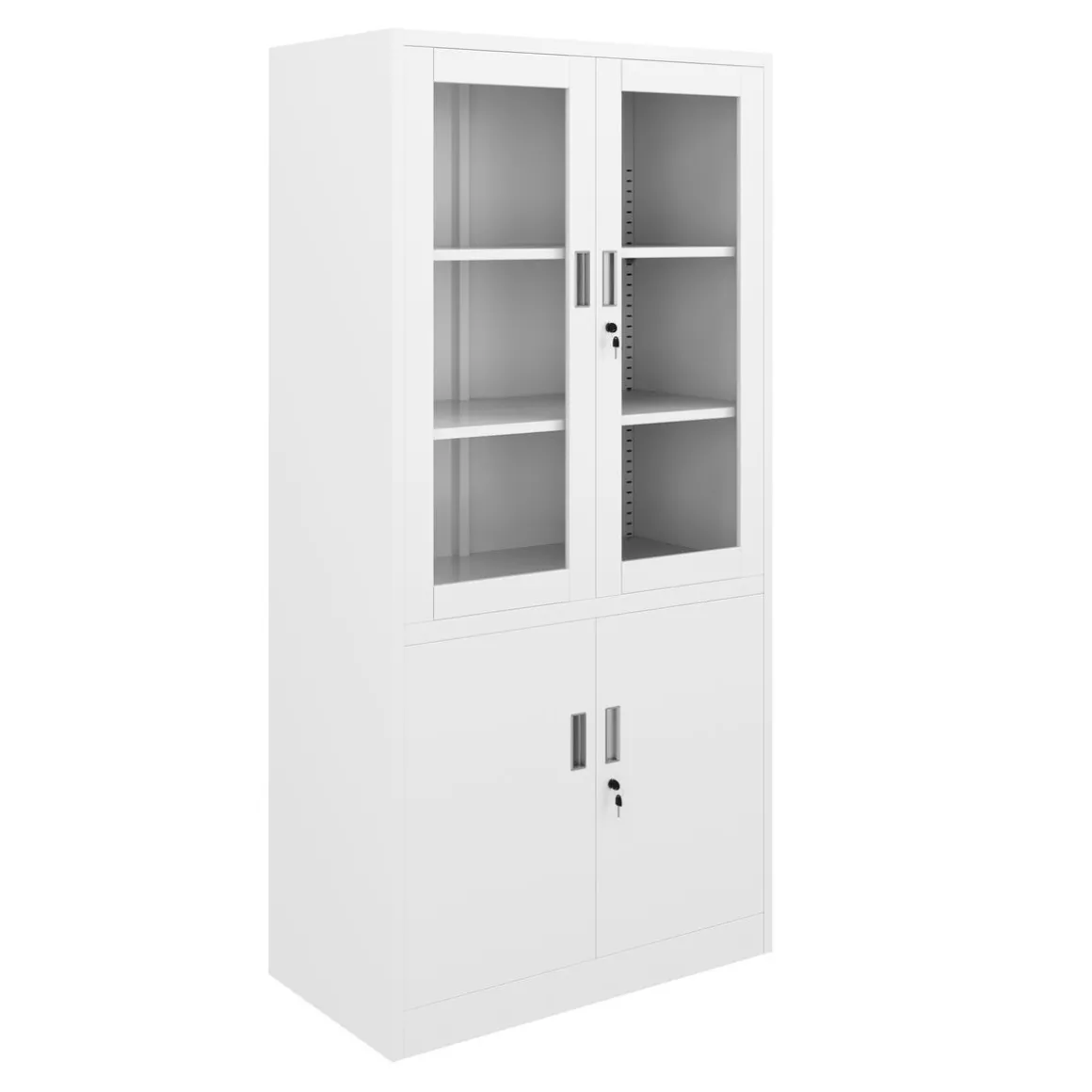 Aktenschrank mit Glastüren 90 x 185 cm weiss