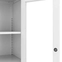 Aktenschrank mit Glastüren 90 x 185 cm weiss