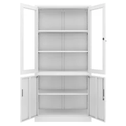 Aktenschrank mit Glastüren 90 x 185 cm weiss
