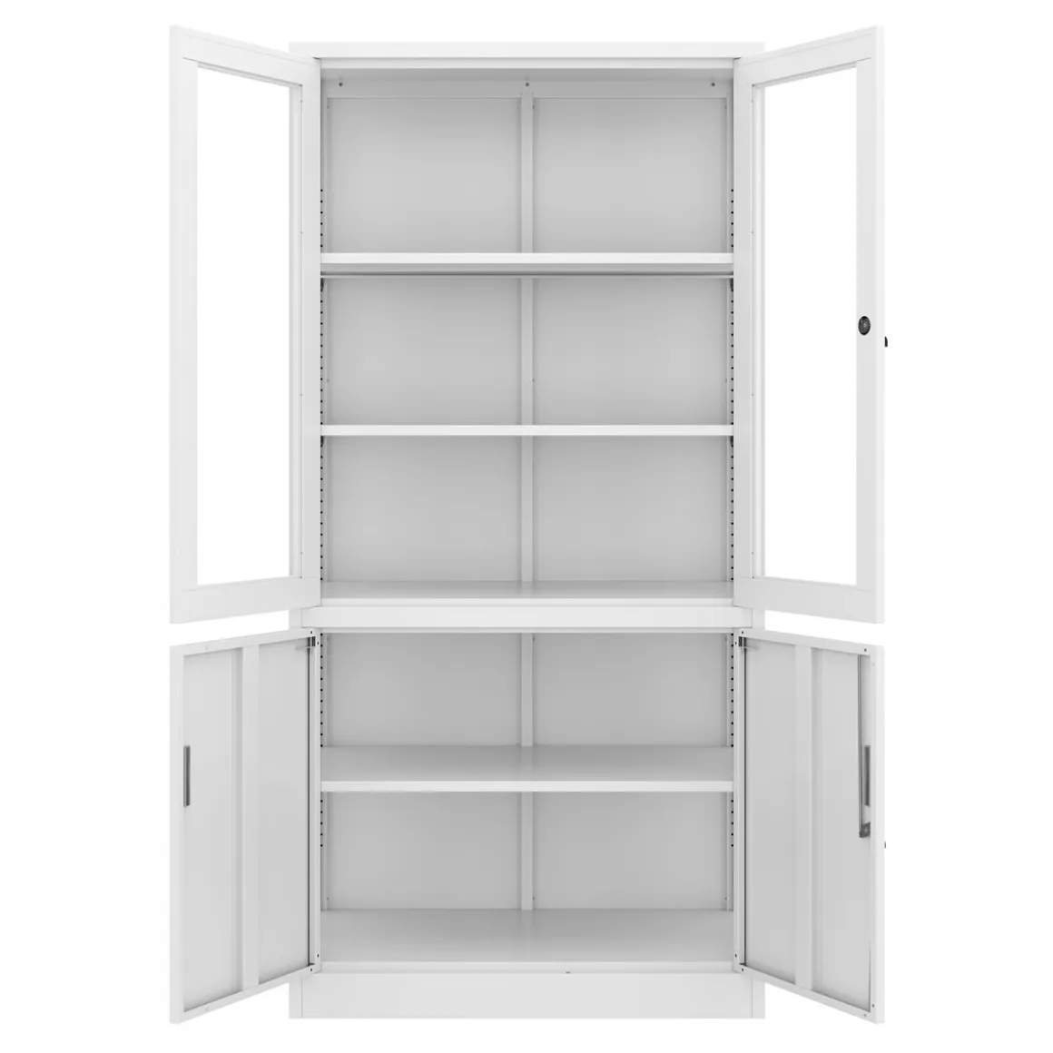 Aktenschrank mit Glastüren 90 x 185 cm weiss
