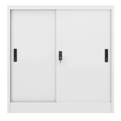 Aktenschrank mit 2 Schiebetüren 90 x 90 cm weiss