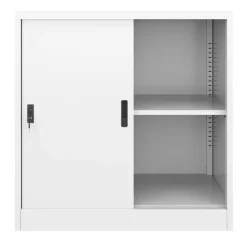 Aktenschrank mit 2 Schiebetüren 90 x 90 cm weiss