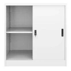 Aktenschrank mit 2 Schiebetüren 90 x 90 cm weiss