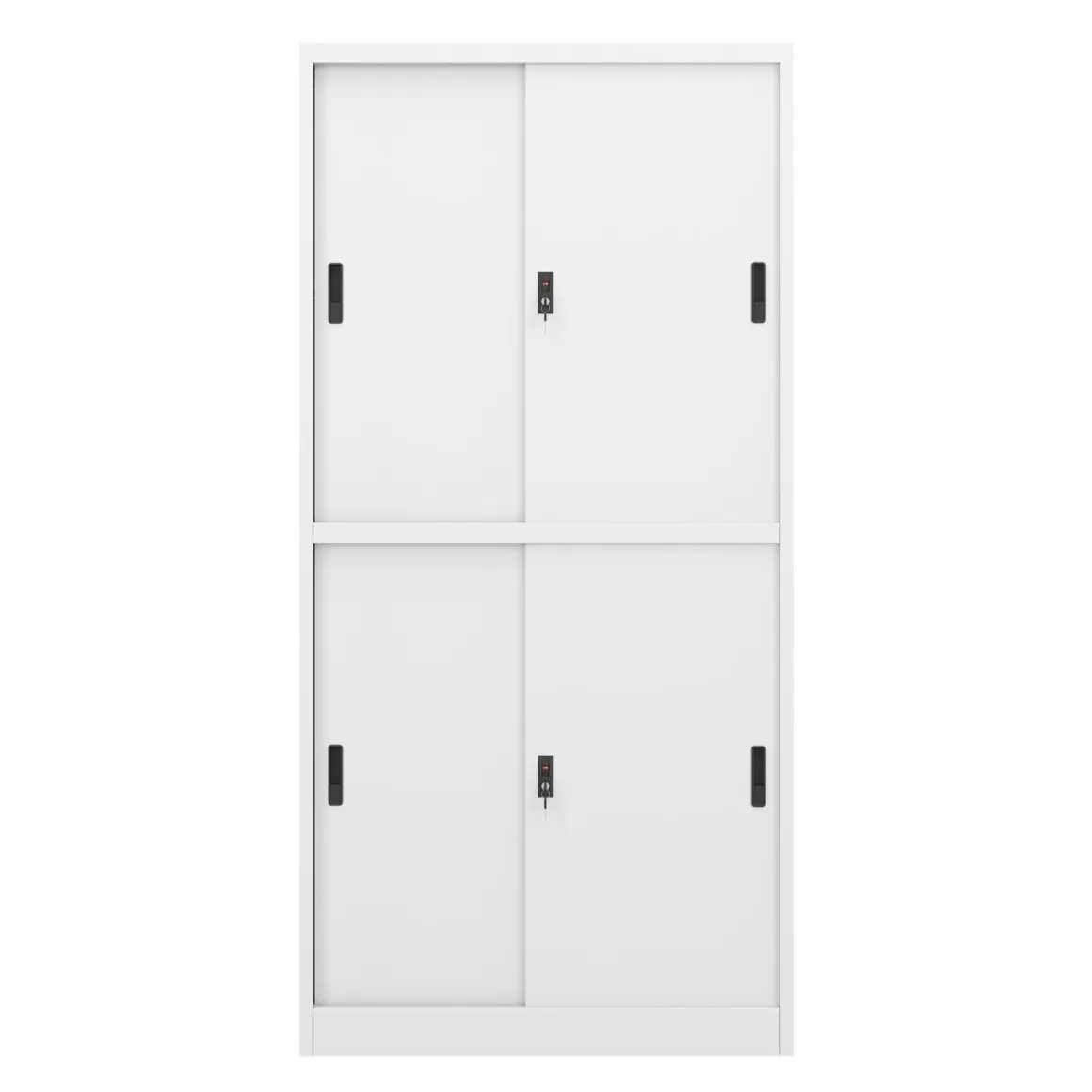 Aktenschrank mit 4 Schiebetüren 90 x 185 cm weiss