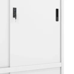 Aktenschrank mit 4 Schiebetüren 90 x 185 cm weiss