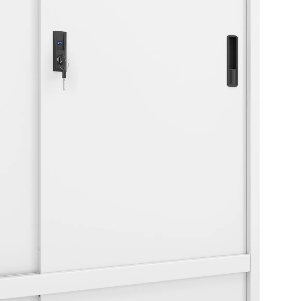 Aktenschrank mit 4 Schiebetüren 90 x 185 cm weiss