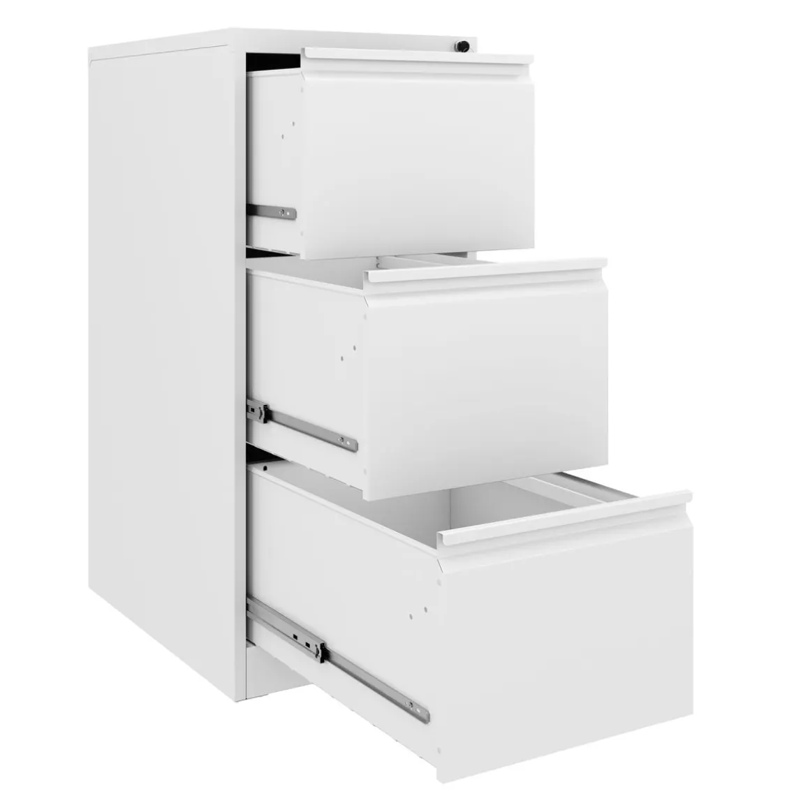 Aktenschrank mit 3 Schubladen 45 x 102 cm weiss