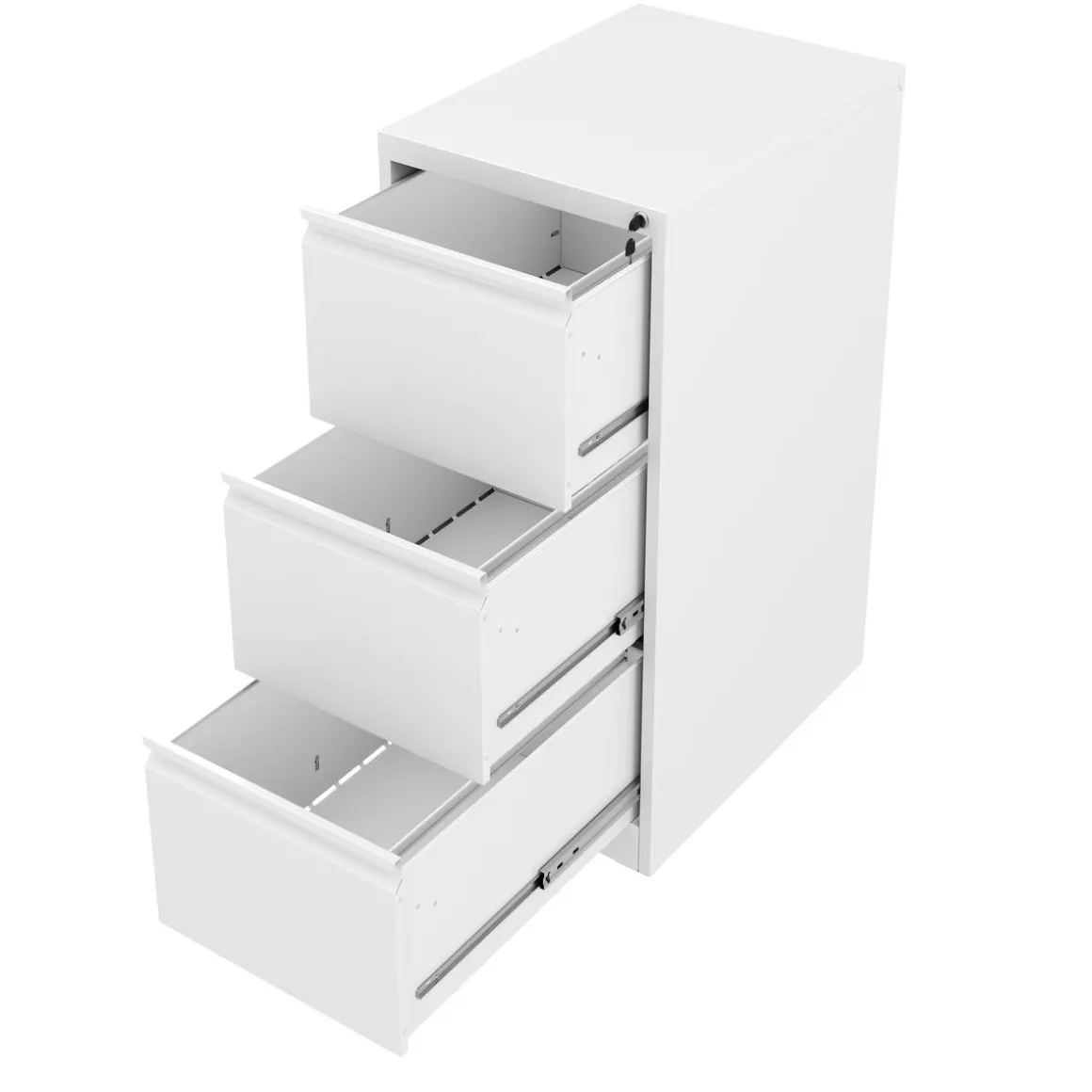 Aktenschrank mit 3 Schubladen 45 x 102 cm weiss