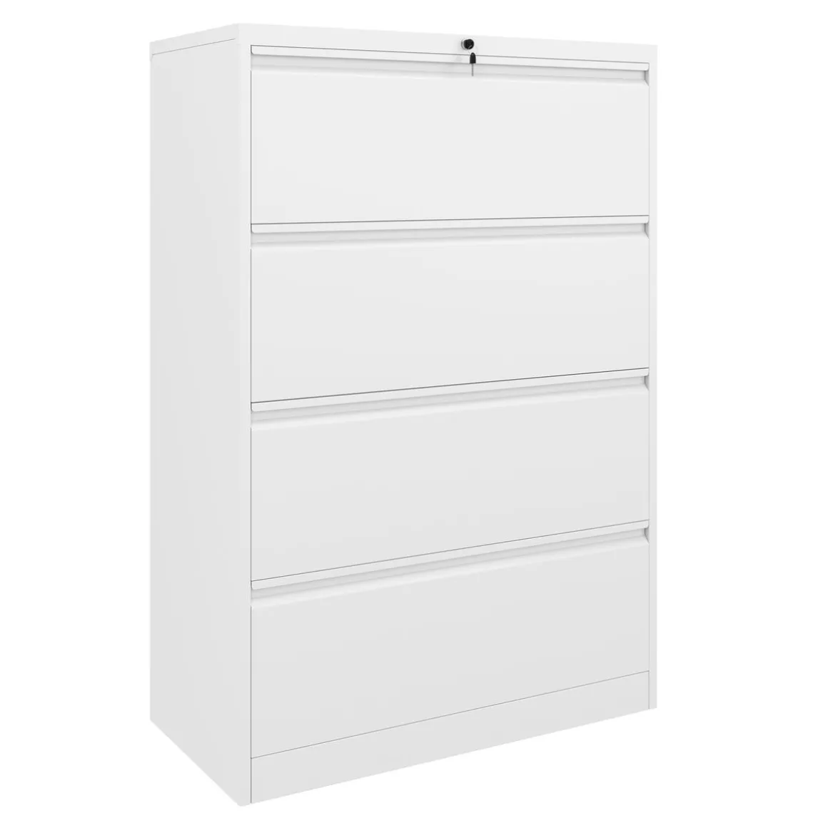 Aktenschrank mit 4 Schubladen 90 x 133 cm weiss