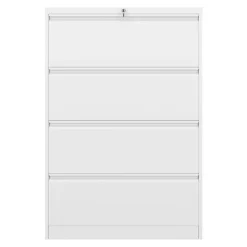 Aktenschrank mit 4 Schubladen 90 x 133 cm weiss