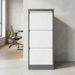 Aktenschrank mit 3 Schubladen 45 x 102 cm anthrazit/grau