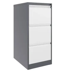 Aktenschrank mit 3 Schubladen 45 x 102 cm anthrazit/grau