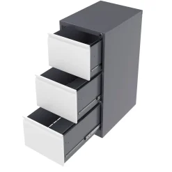 Aktenschrank mit 3 Schubladen 45 x 102 cm anthrazit/grau
