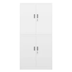 Aktenschrank mit 4 Türen 90 x 185 cm weiss
