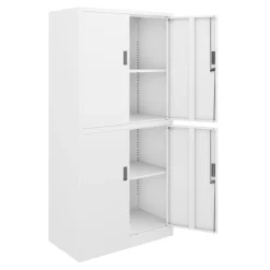 Aktenschrank mit 4 Türen 90 x 185 cm weiss