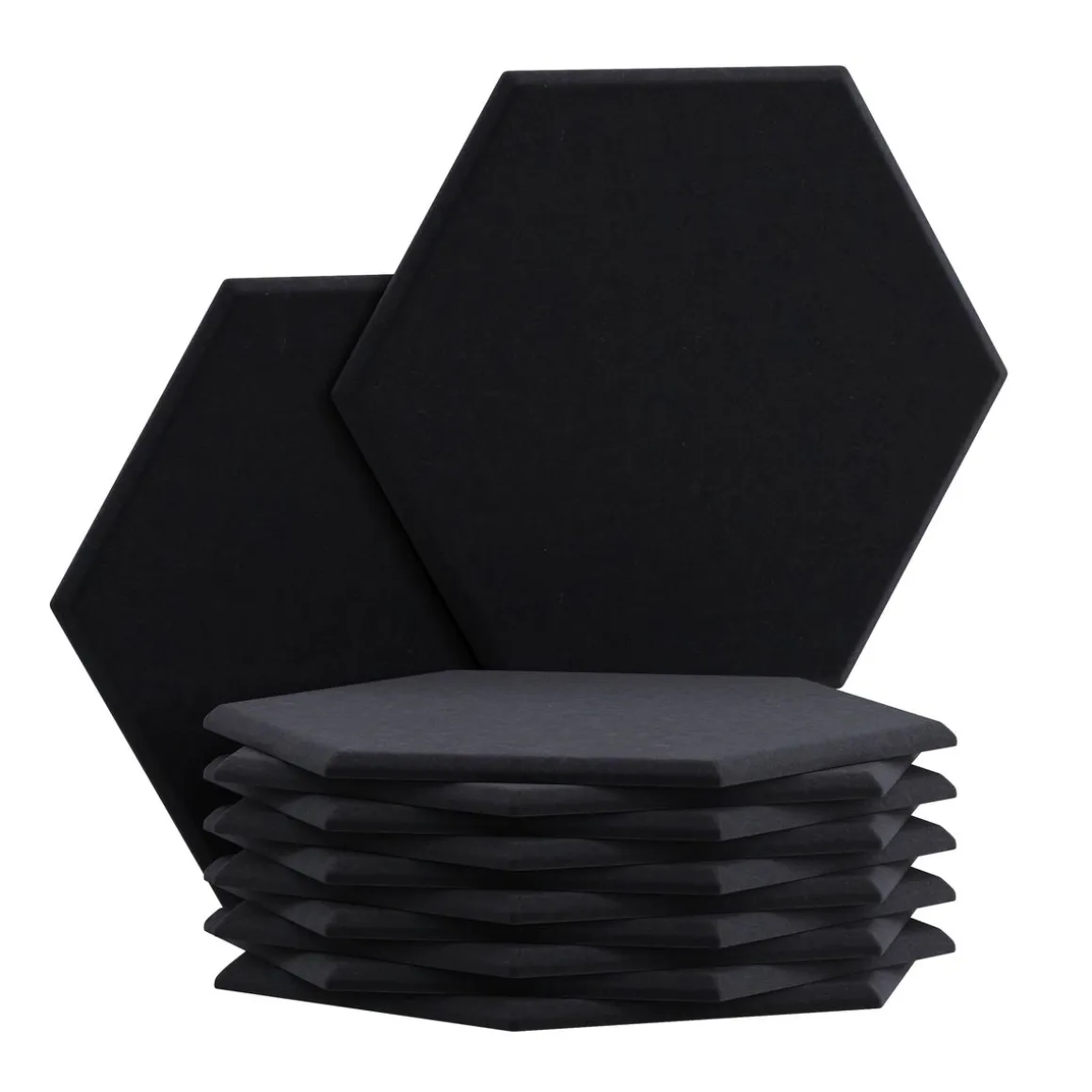 Akustikplatte sechseckig 12er Set 30 x 26 cm schwarz | GONSER.CH