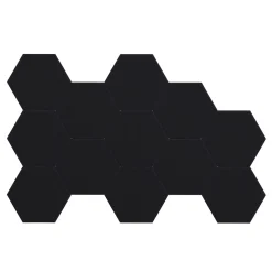 Akustikplatte sechseckig 12er Set 30 x 26 cm schwarz | GONSER.CH