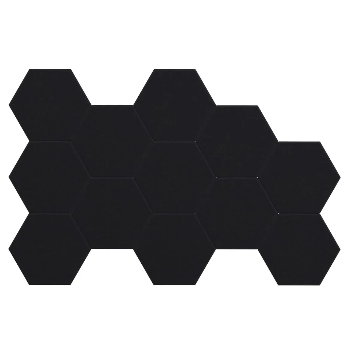 Akustikplatte sechseckig 12er Set 30 x 26 cm schwarz | GONSER.CH