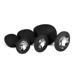 Anal Plug 3er Set aus Silikon schwarz
