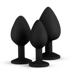 Anal Plug 3er Set aus Silikon schwarz