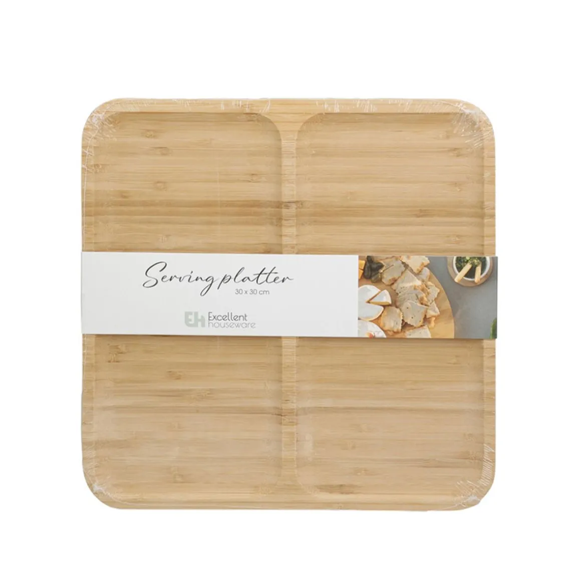 Apéroschale Servierset Bambus 30 x 30 cm