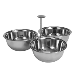 Apéroschale Servierset Edelstahl 3-teilig silber
