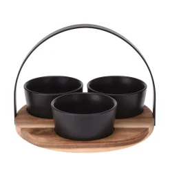 Apéroschale Servierset mit Henkel 4-teilig rund