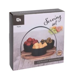 Apéroschale Servierset mit Henkel 4-teilig rund