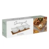 Apéroschale Servierset Porzellan 4-teilig weiss/natur